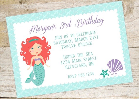 Mermaid Party Printable Entire Set - invitations, bottle wraps, tags, toppers, Candy Wrappers, banner, signs Il_570xn