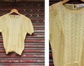 Vintage Yellow Lace Sweater Tee