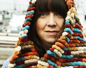 FREE SHIPPING. Retro Cowl: Hand Knit - One of a kind