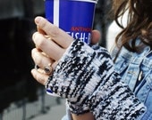 FREE SHIPPING / Monday Sunday Fingerless Gloves - Custom Multi Colors: Hand knit fingerless gloves