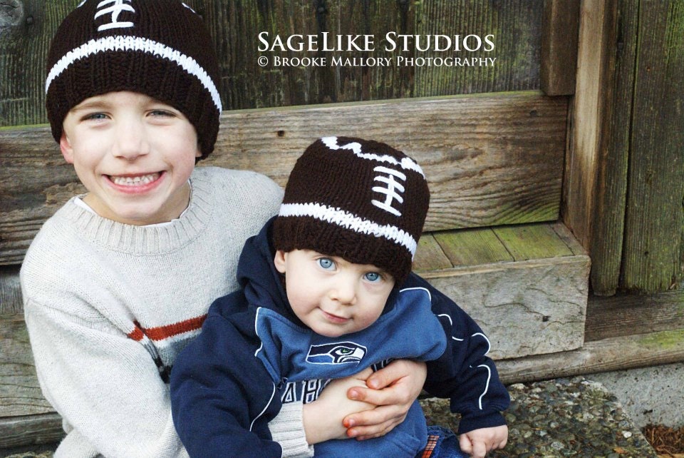 FREE SHIPPING / Football Hat: Hand Knit