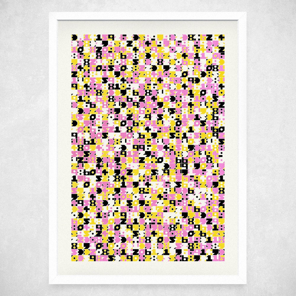Pi, to 923 Decimal Places  - A3 Art Print - typographic print, typography poster, hand lettering, typographical art, wall art, wall decor