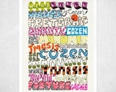 Word A Day Vol 2 - A3 Art Print - typographic print, typography poster, hand lettering, typographical art, wall art, wall decor