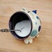 Purple blue and white Ceramic Salt Pig IN STOCK