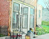 Original Fine Art Cityscape Cafe Painting
