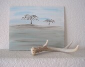 Acacia Trees Original Painting 8 x 10 Acrylic On Canvas Panel Out Of Africa Safari Rustic Home Decor