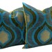 Turquoise Velvet pillow cover - 18 x 18