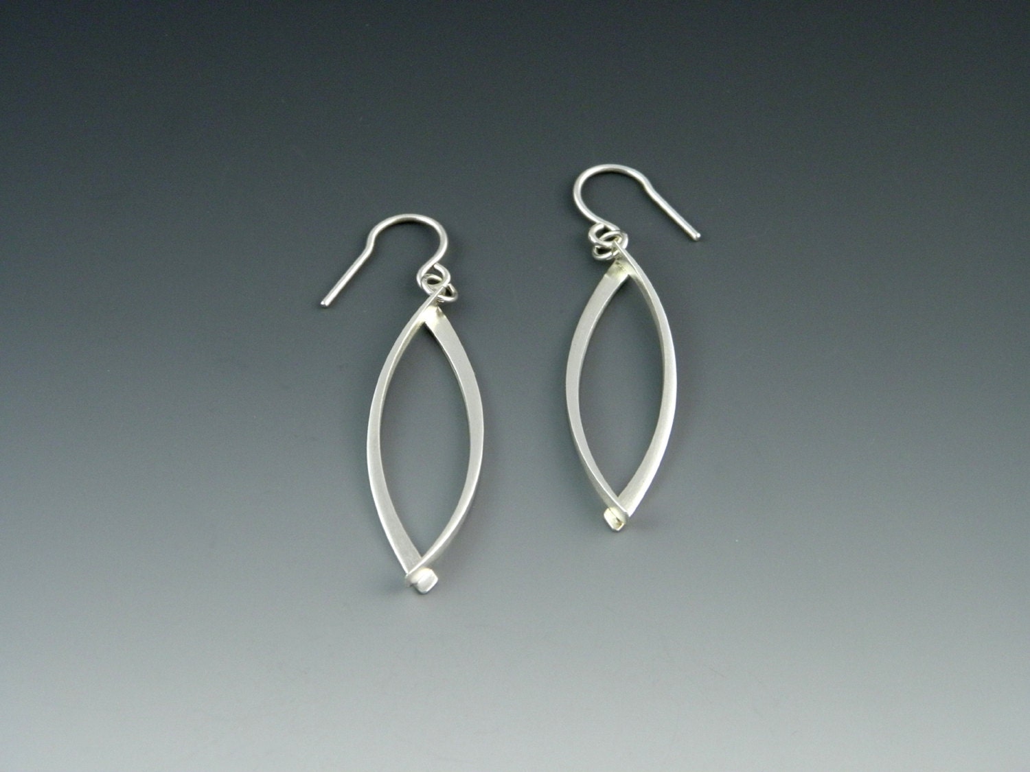 Silver Ribbon Loop Earrings