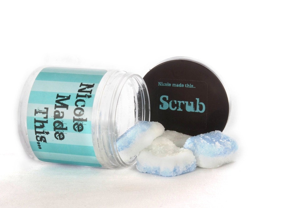 Chunky Scrub Natural Pedi Polish Sugar & Salt Scrub - Made Fresh To Order in Liz's Lemon Mint or Mojito