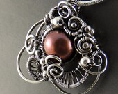 Red Freshwater Pearl Silver Bridal Coral Drop Necklace