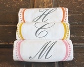 3 Custom Monogrammed Towels,TeaTowels ,Flour Sack Towels,Monogrammed Towel,Kitchen Towel,Monogram Towel, Modern Vintage Market