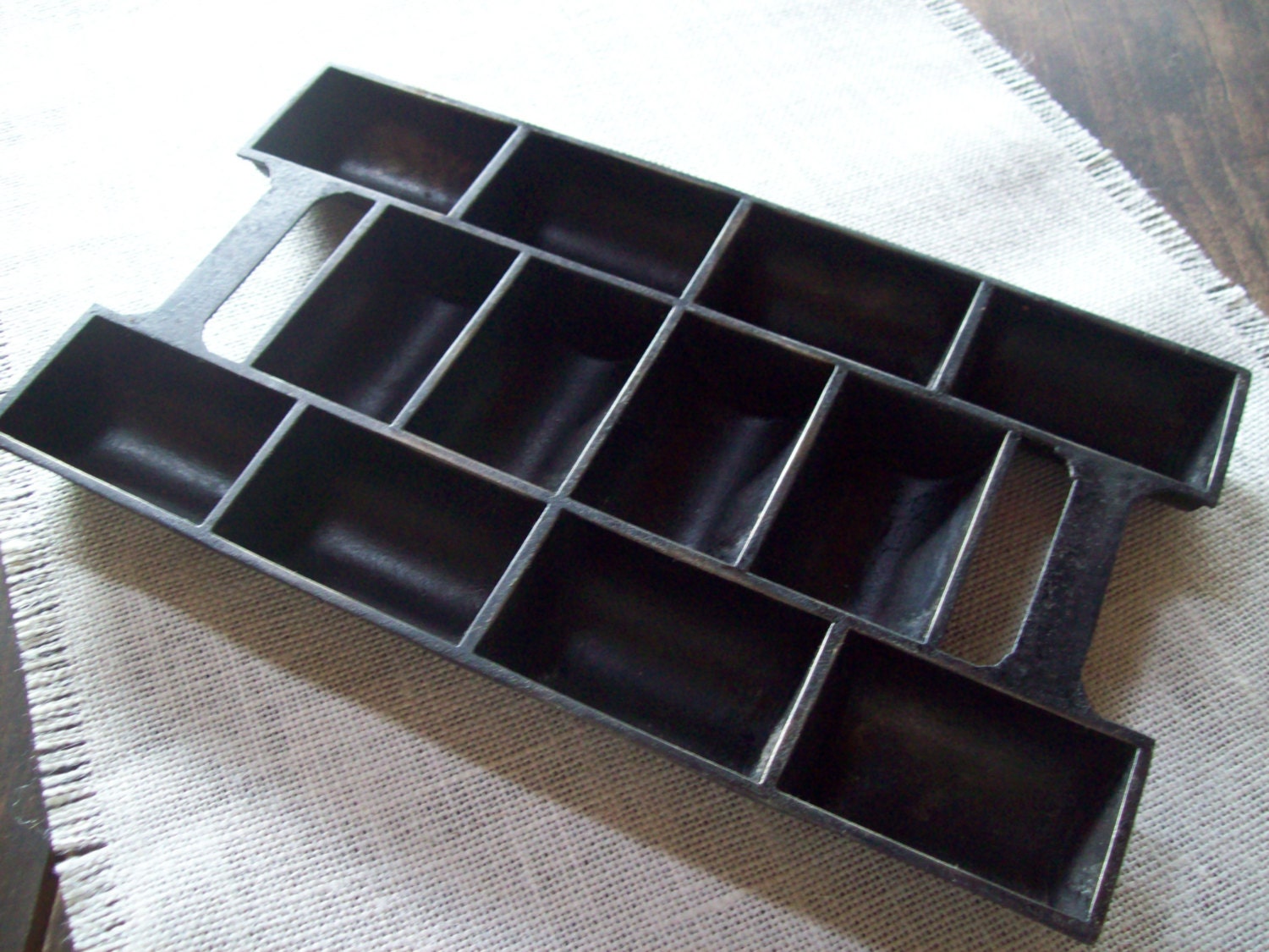 Vintage Cast Iron H Pattern French Roll Gem Pan - 10% Off Memorial Day Sale