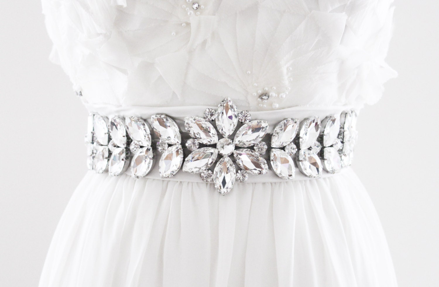 TESSA - Rhinestone Encrusted Bridal Belt, Bridal Sash
