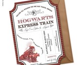 Kings cross station to Wizard School - Custom Printable Invitation Ticket - Wizarding party - Train Party Il_170x135