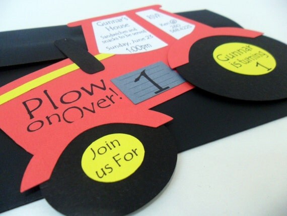 Tractor Invitation - Set of 1 5x7 Il_570xn