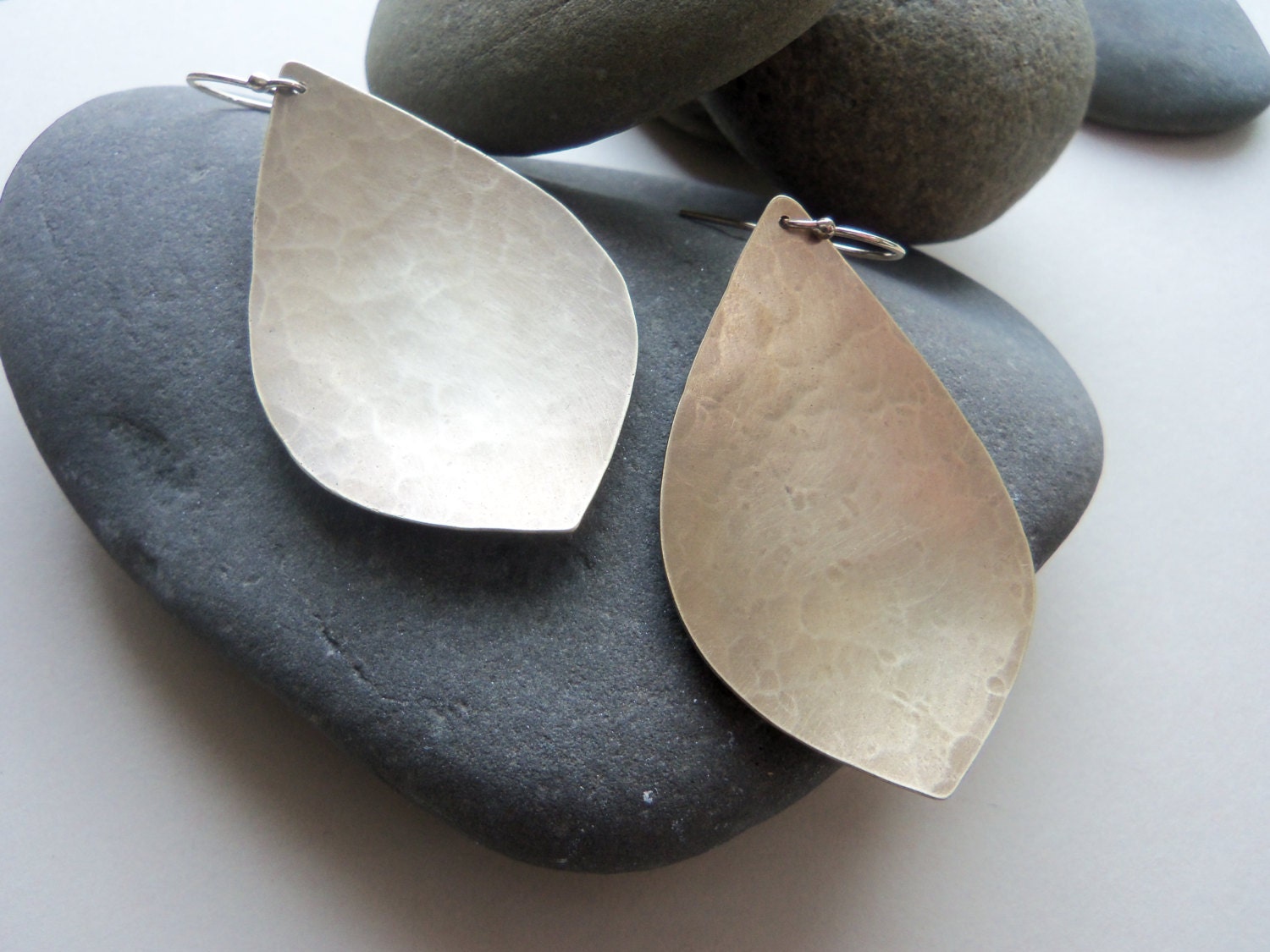 Big Hammered Brass Earrings