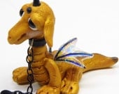 Ooak Handmade Polymer Clay Woodland Tiny Baby Dragon "Elok" Fantasy Art Doll