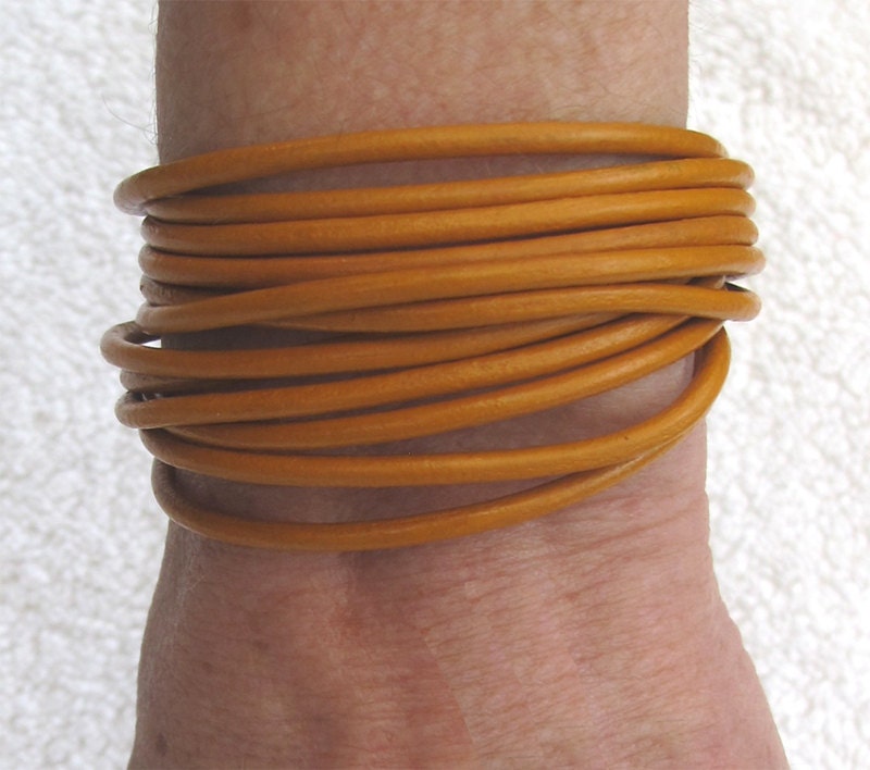 Skinny Leather Wrap Bracelet with Magnet Silver and Brass Pumpkin Turquoise Mustard Avocado Natural