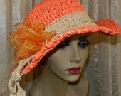 Women's Raffia Hat - Hand Crocheted - Original Pattern/Design