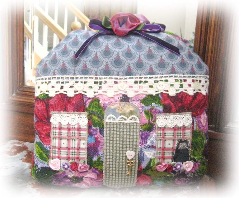 House Pillow COTTAGE Pillow 9.5 x 9 inches House Home Decor Prim Primitive Handmade CharlotteStyle Folk Art