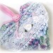 Sachet Heart, Cottage Chic, BLUE, PINK, GREEN Floral, Lavender Buds, Prim Primitive Cloth Handmade CharlotteStyle Decorative Folk Art