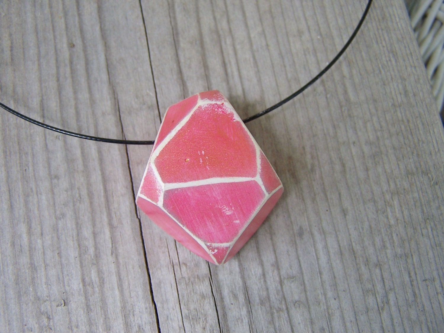 Geometric Clay Necklace Faceted Minimalist Summer Chic