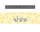 Premade Etsy Shop Banners - Shine - yellow, golden, print, star, white