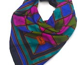 VTG 70's Yves Saint Laurent Oversized Silk Geometric Scarf