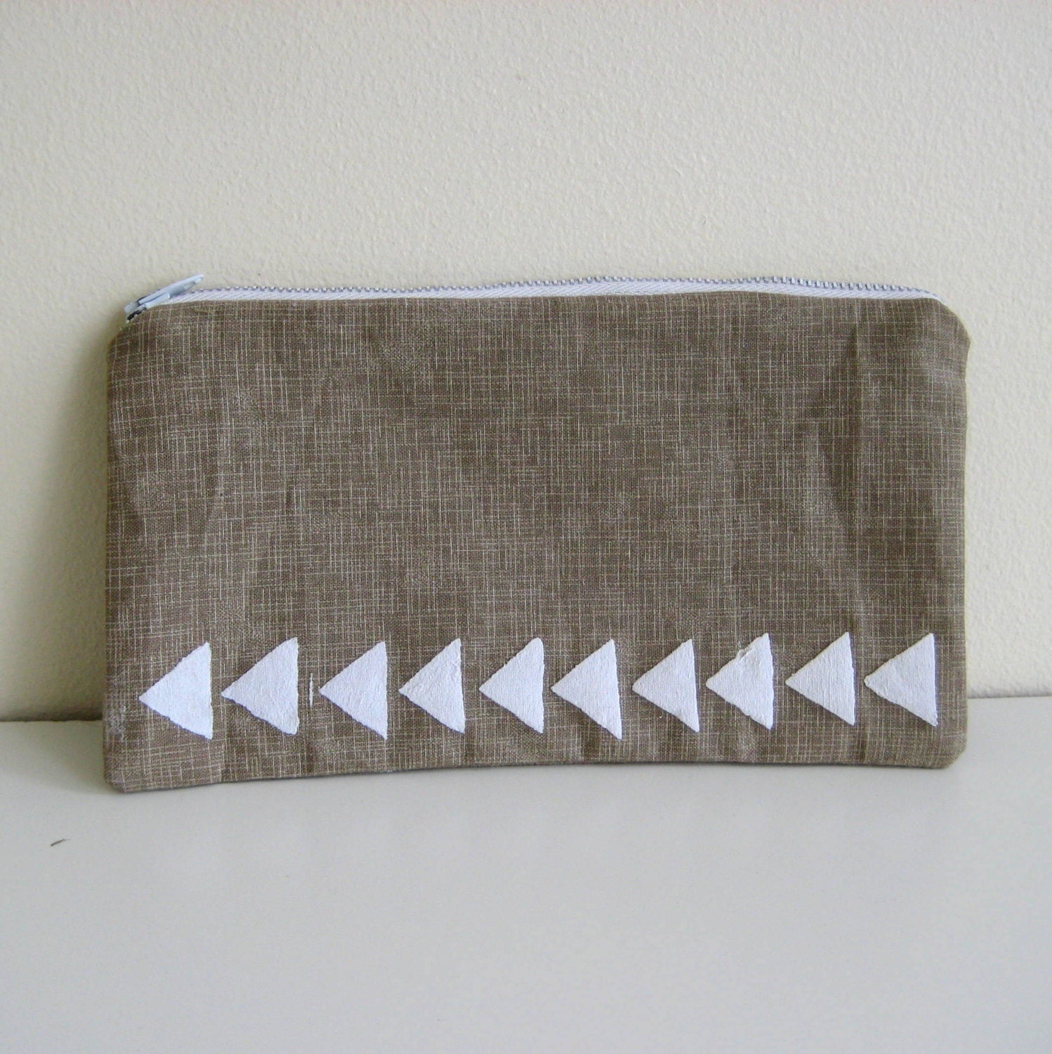 Geometric Zipper Pouch (upcycled)