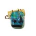 Dichroic Fused Glass Necklace Pendant Bear Wilderness Scene Statement Jewelry 469