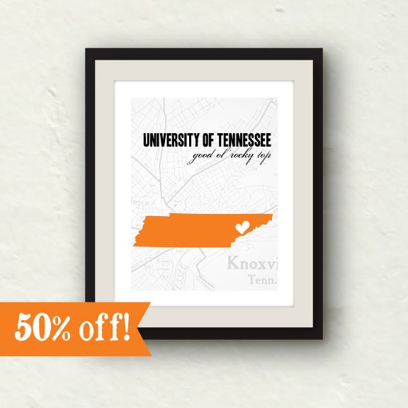 Clearance Sale -  Tennessee Volunteers - University of Tennessee decor - 8x10 Tennessee Print