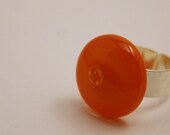 Modern Round Glass Adjustable Ring for her Orange