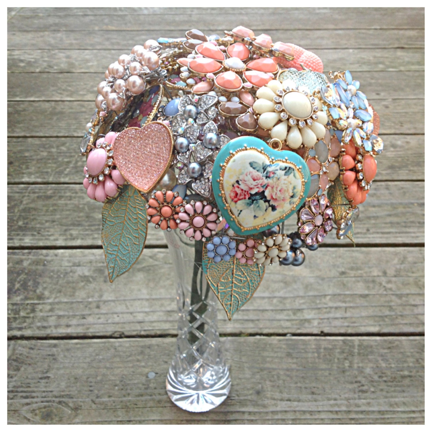 Romantic Pastel Brooch Bouquet, Perfect for a Spring or Summer Wedding