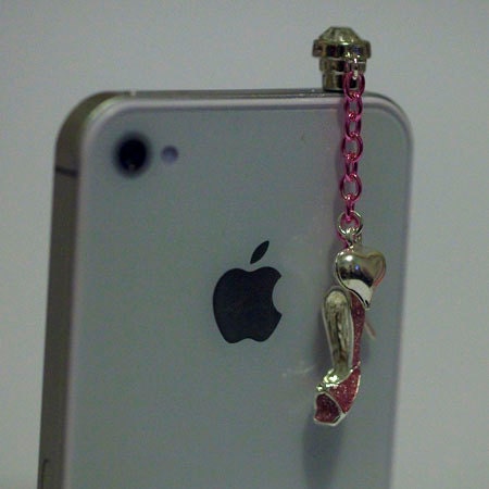 Kawaii PINK DIAMOND High Heels Iphone Earphone Plug/Dust Plug - Cellphone Headphone Handmade Decorations
