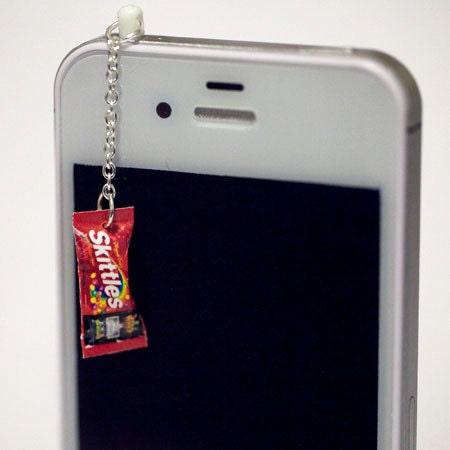 Kawaii SKITTLES CANDY Iphone Earphone Plug/Dust Plug - Cellphone Headphone Handmade Decorations