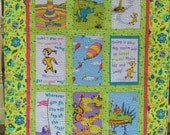 DR SEUSS Child Toddler Baby Crib Play Girl Quilt Oh the Places You'll Go Handmade