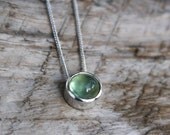 Petite prehnite sterling necklace