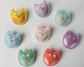 Mint Green Sleepy Owl Pin