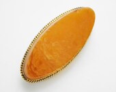 Antique Butterscotch Baltic Amber GF Brooch