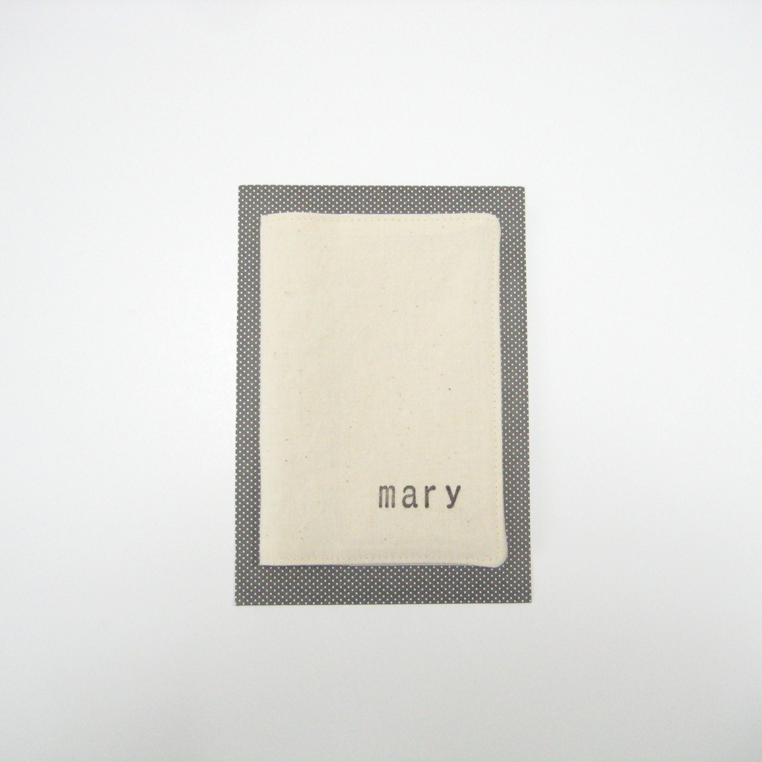 Personalized name journal, 2013 2014 Planner or Notebook with your name stamped in black on cream cotton, A6, Gift for him for her