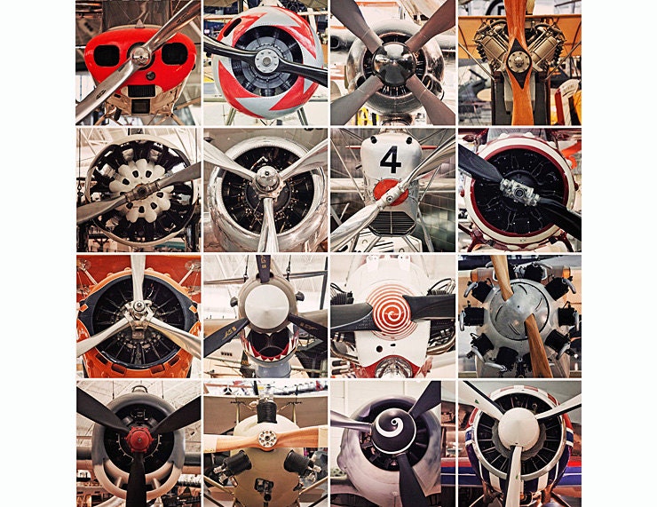 Airplane Propeller Collection Print 15x15"
