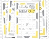 Baby Shower Bingo Elephant Themed Yellow and grey - you print