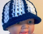 Newsboy Baseball Hat, Preemie to 12 month crochet Pattern