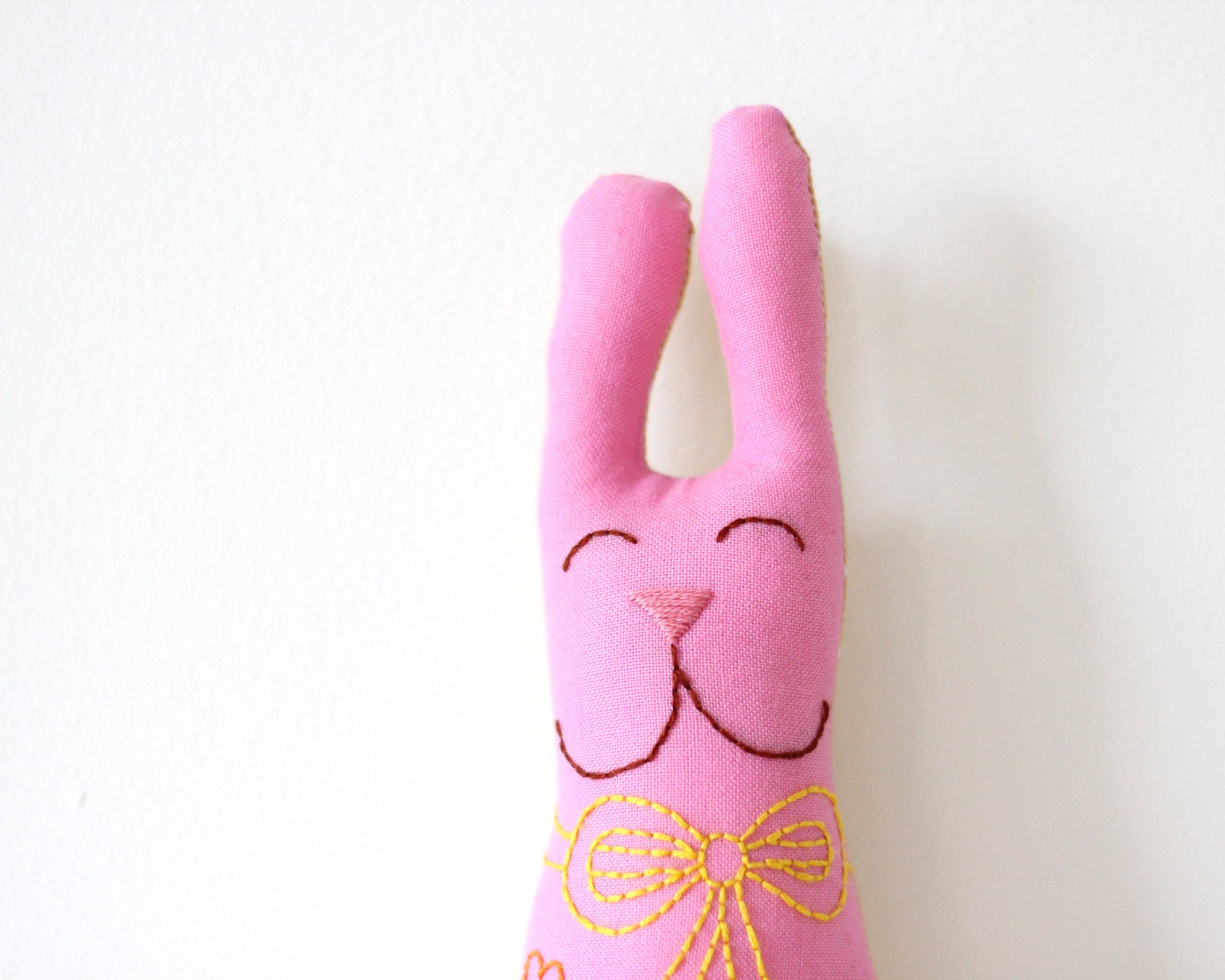 Easter Bunny Plush Pink Gift for Easter Basket Made to order