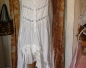 PRAIRIE BLOUSE...cotton...old night gown..MEDIUM