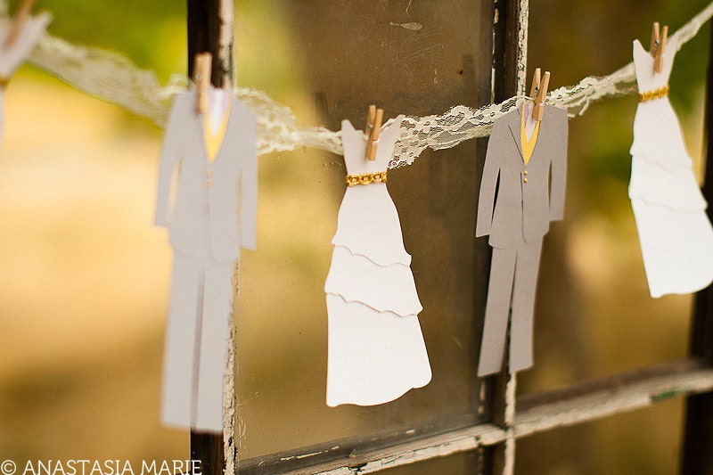 Paper Wedding Garland - Bride & Groom