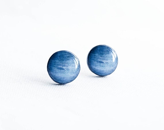 Neptune stud earrings - Space earrings studs, cosmic jewelry, planets, galaxy post earrings