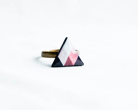 Triangle ring, geometric jewelry