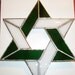 Green and White Large Star of David Tree Topper, Hand Made for Blended Families
