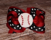 Summer Softball Baseball  Hair Bow Center Embroidery Design Machine Applique
